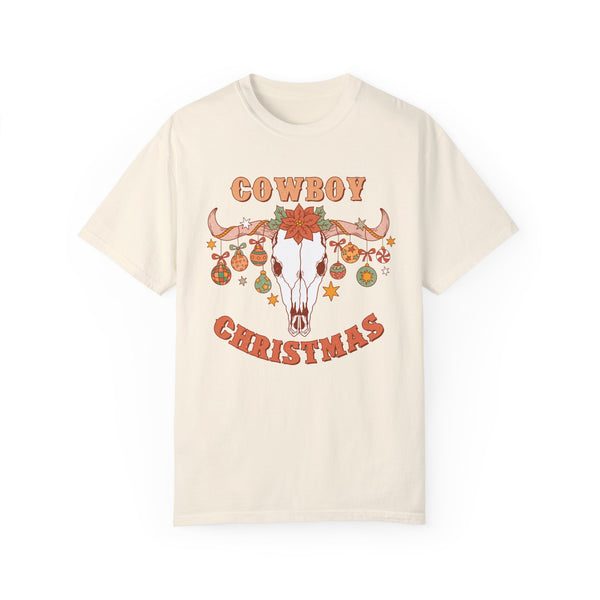 Cowboy Christmas Western Skull Comfort Colors Unisex Garment-Dyed T-shirt