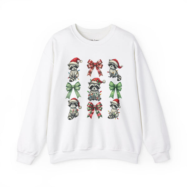 Raccoon Coquette Christmas Unisex Heavy Blend Crewneck Sweatshirt