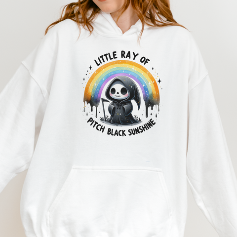 Little Ray of Pitch Black Sunshine Grim Reaper Unisex Heavy Blend Hooded Sweatshirt