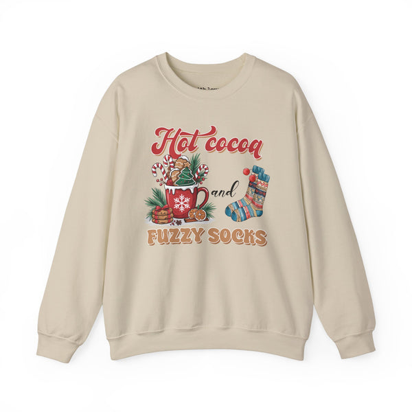 Hot Cocoa and Fuzzy Socks Christmas Unisex Heavy Blend Crewneck Sweatshirt