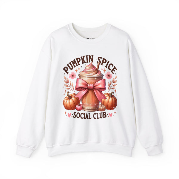 Pumpkin Spice Social Club Coquette Fall Unisex Heavy Blend Crewneck Sweatshirt