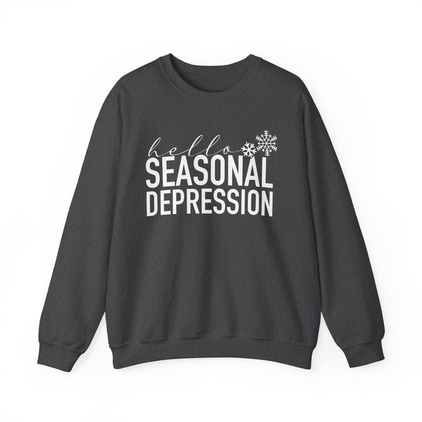 Hello Seasonal Depression Winter Mental Health Unisex Heavy Blend Crewneck Sweatshirt