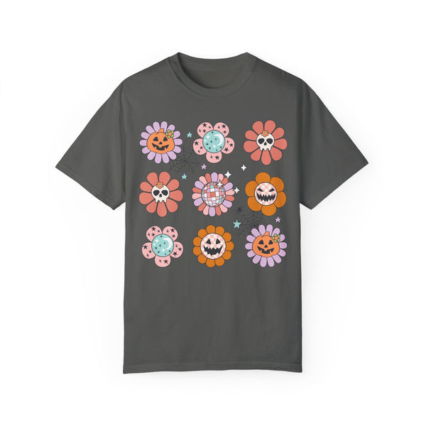 Halloween Flowers Oversized Comfort Colors Unisex Garment-Dyed T-shirt