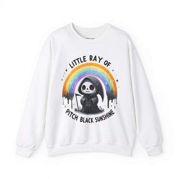 Little Ray of Pitch Black Sunshine Grim Reaper Unisex Heavy Blend Crewneck Sweatshirt