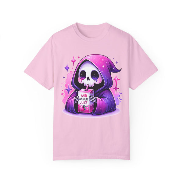 Anti Anxiety Juice Grim Reaper Skeleton Mental Health Comfort Colors Unisex Garment-Dyed T-shirt