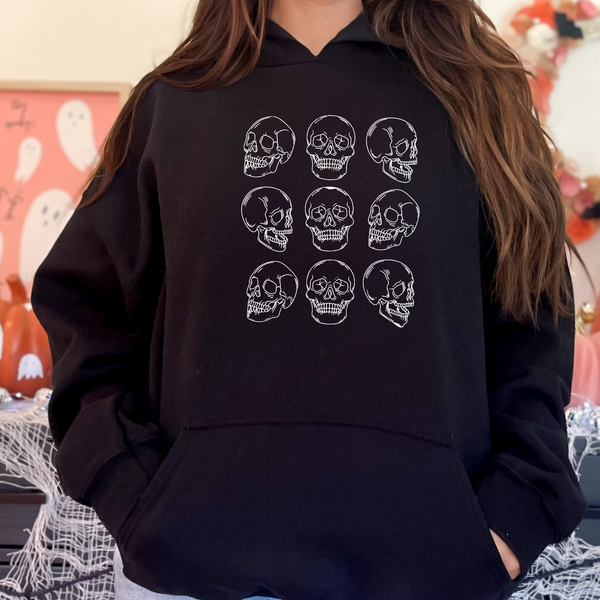 Skulls Halloween Edgy Grunge Unisex Heavy Blend Hooded Sweatshirt