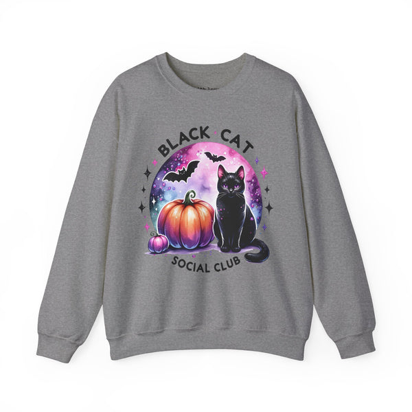 Black Cat Social Club Halloween Unisex Heavy Blend Crewneck Sweatshirt