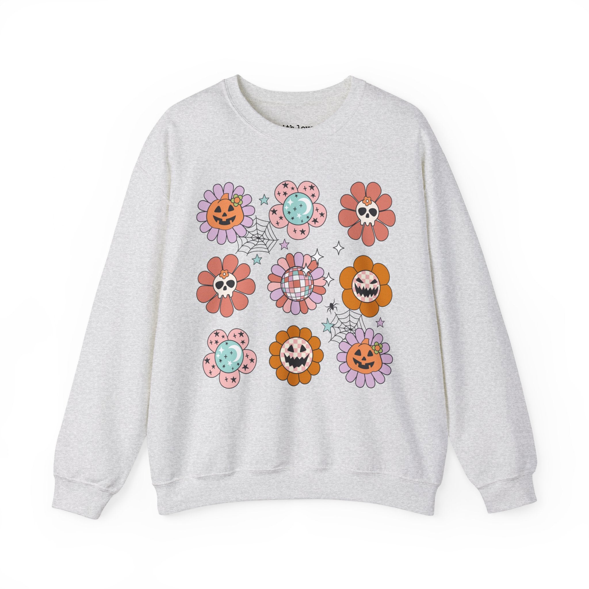 Halloween Flowers Unisex Heavy Blend Crewneck Sweatshirt