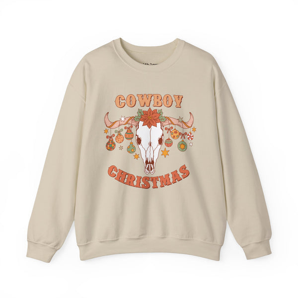 Cowboy Christmas Western Skull Unisex Heavy Blend Crewneck Sweatshirt