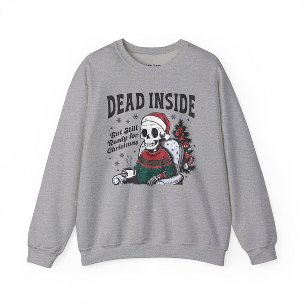 Dead Inside but Still Ready for Christmas Skeleton Unisex Heavy Blend Crewneck Sweatshirt