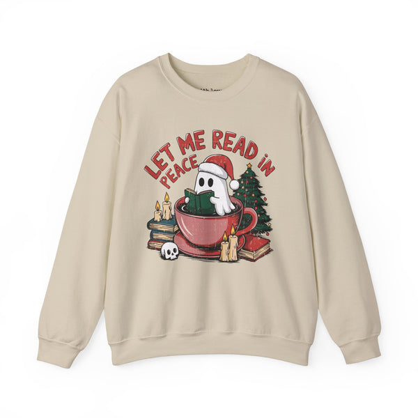 Let Me Read in Peace Christmas Ghost Unisex Heavy Blend Crewneck Sweatshirt