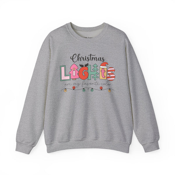 Christmas Lights Are My Favorite Color Unisex Heavy Blend Crewneck Sweatshirt