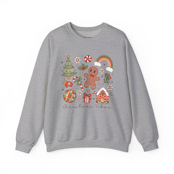 Christmas Vibes Disco Retro Unisex Heavy Blend Crewneck Sweatshirt