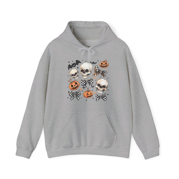 Halloween Checkered Bows Unisex Heavy Blend Hooded Sweatshirt Hoodie