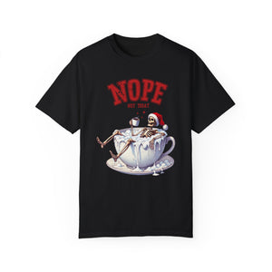 Nope, Not Today Sarcastic Skeleton Santa Christmas Comfort Colors Unisex Garment-Dyed T-shirt