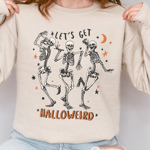 Let’s Get Halloweird Skeleton Halloween Unisex Heavy Blend Crewneck Sweatshirt