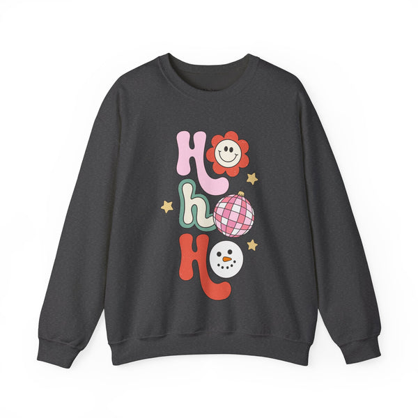 Ho Ho Ho Groovy Disco Christmas Unisex Heavy Blend Crewneck Sweatshirt