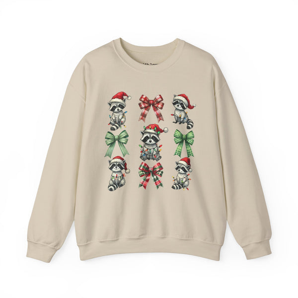 Raccoon Coquette Christmas Unisex Heavy Blend Crewneck Sweatshirt