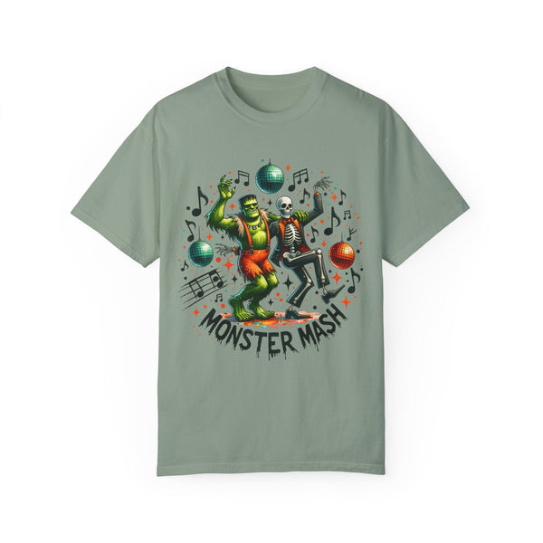 Monster Mash Halloween Dance Frankenstein Skeleton Unisex Garment-Dyed T-shirt