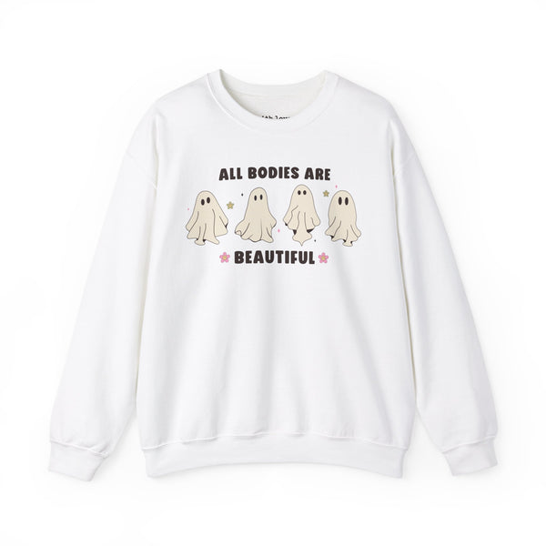 All Bodies Are Beautiful Halloween Ghosts Unisex Heavy Blend Crewneck Sweatshirt