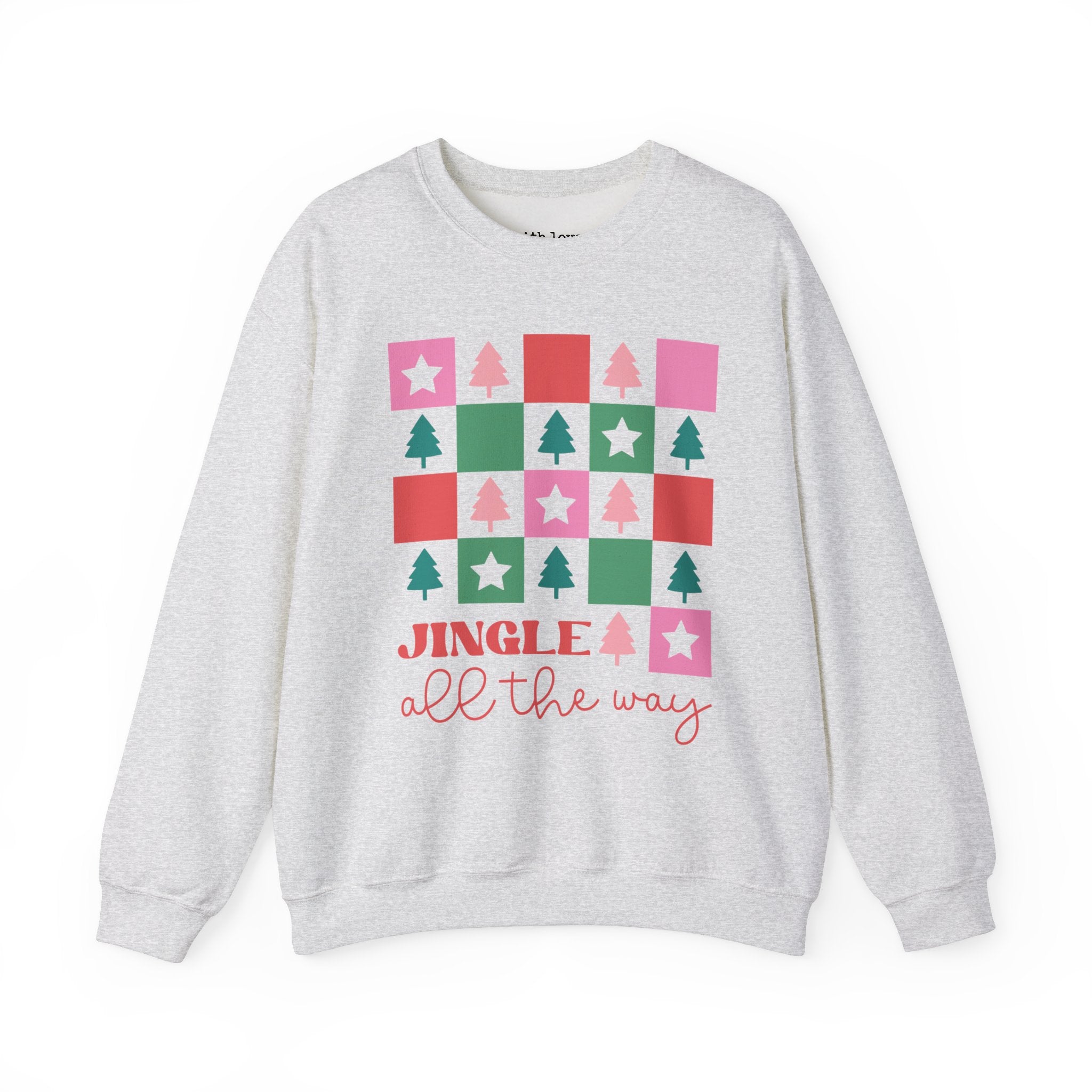 Jingle All the Way Checker Christmas Unisex Heavy Blend Crewneck Sweatshirt