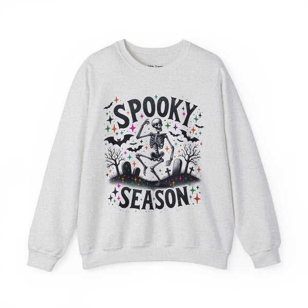 Spooky Season Dancing Skeleton Graveyard Halloween Unisex Heavy Blend Crewneck Sweatshirt