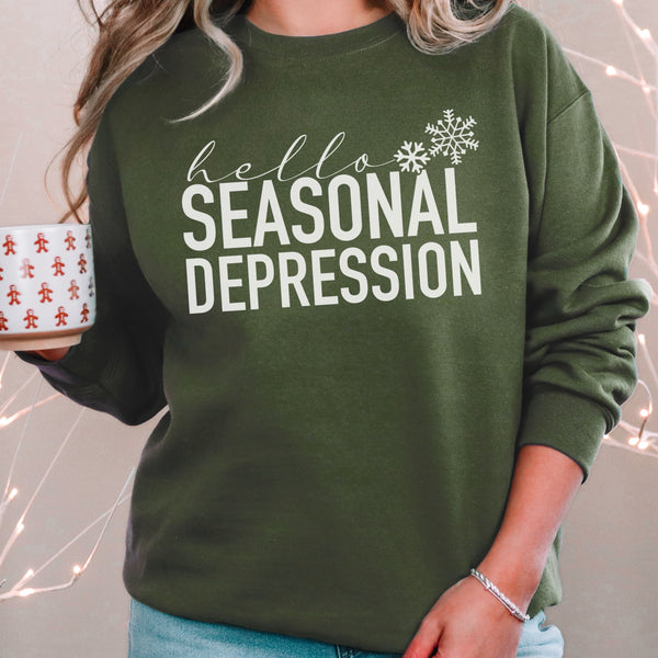 Hello Seasonal Depression Winter Mental Health Unisex Heavy Blend Crewneck Sweatshirt