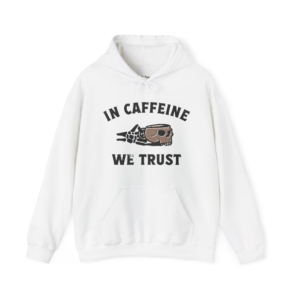 In Caffeine We Trust Skull Coffee Grunge Unisex Heavy Blend Hooded Sweatshirt