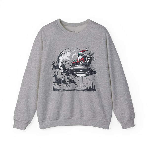 Alien UFO Santa Christmas Unisex Heavy Blend Crewneck Sweatshirt