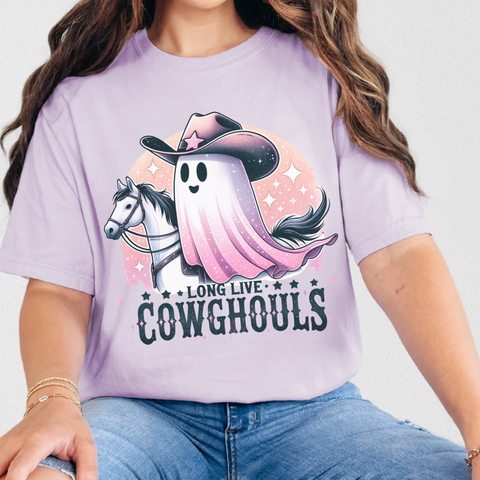 Long Live Cowgirls Ghost Western Halloween Comfort Colors Unisex Garment-Dyed T-shirt