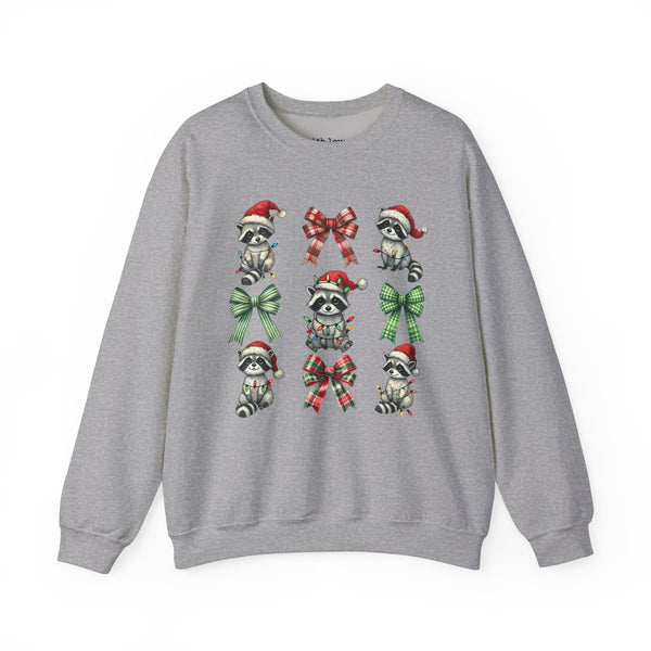 Raccoon Coquette Christmas Unisex Heavy Blend Crewneck Sweatshirt