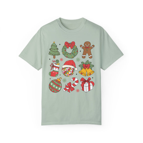 Disco Christmas Things Grid Comfort Colors Unisex Garment-Dyed T-shirt