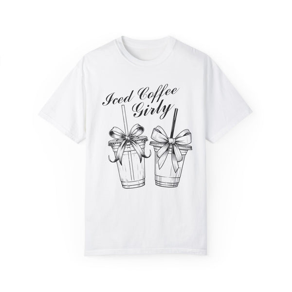 Iced Coffee Girly Coquette Comfort Colors Unisex Garment-Dyed T-shirt