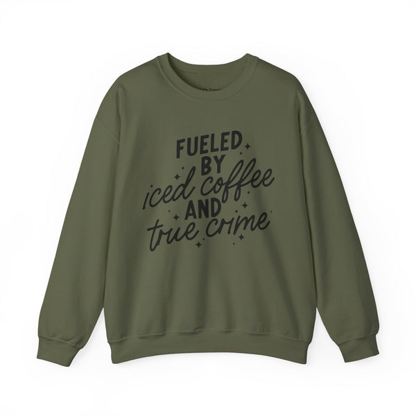 Fueled by Iced Coffee and True Crime Unisex Heavy Blend Crewneck Sweatshirt