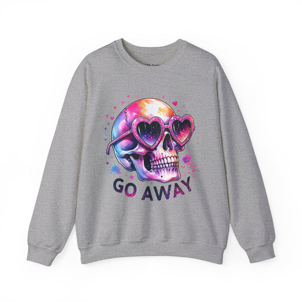 Go Away Antisocial Social Anxiety Skull Unisex Heavy Blend Crewneck Sweatshirt