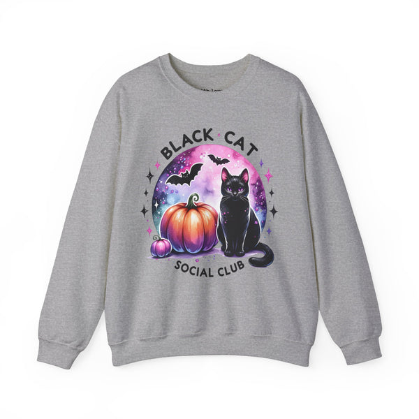 Black Cat Social Club Halloween Unisex Heavy Blend Crewneck Sweatshirt