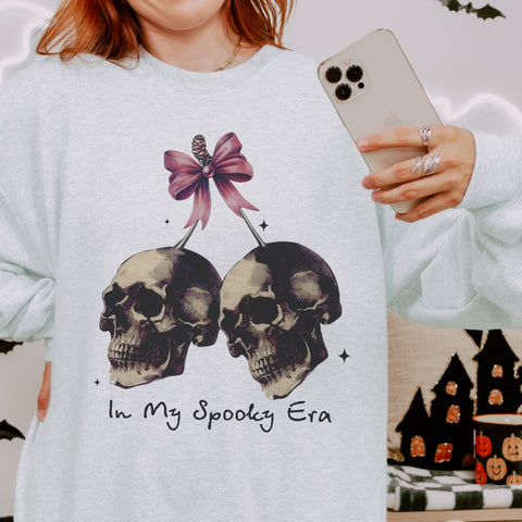 In My Spooky Era Halloween Skulls Bows Unisex Heavy Blend Crewneck Sweatshirt