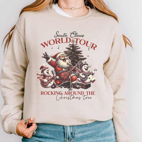 Santa Claus World Tour Christmas Band Unisex Heavy Blend Crewneck Sweatshirt