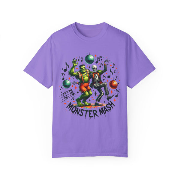 Monster Mash Halloween Dance Frankenstein Skeleton Unisex Garment-Dyed T-shirt