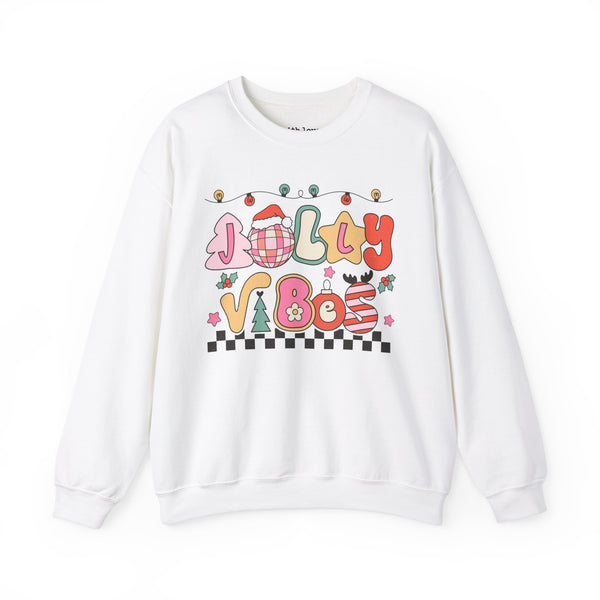 Jolly Vibes Retro Christmas Unisex Heavy Blend Crewneck Sweatshirt