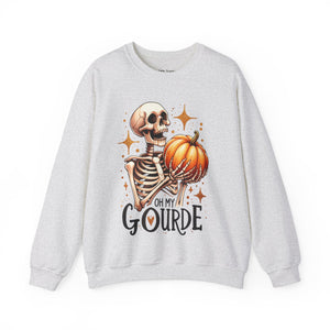 Oh My Gourde Skeleton Fall Pumpkin Halloween Unisex Heavy Blend Crewneck Sweatshirt