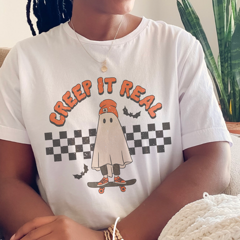 Creep It Real Skater Checker Comfort Colors Unisex Garment-Dyed T-shirt