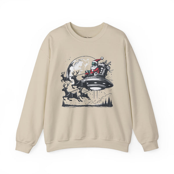 Alien UFO Santa Christmas Unisex Heavy Blend Crewneck Sweatshirt