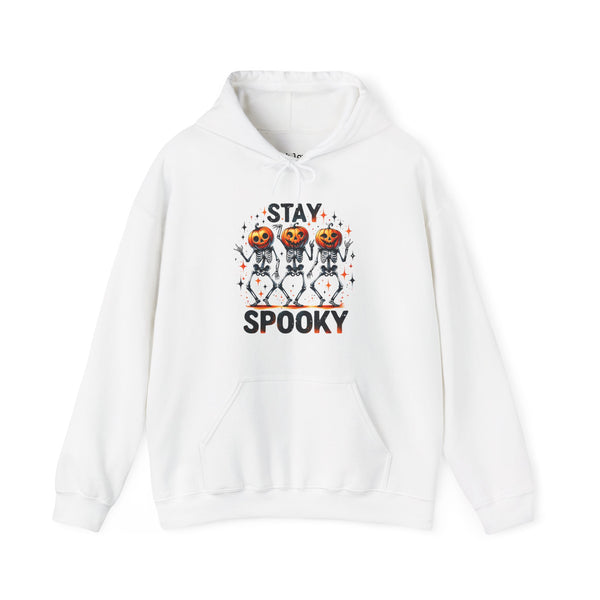 Stay Spooky Dancing Skeleton Pumpkins Fall Halloween Unisex Heavy Blend Hooded Sweatshirt