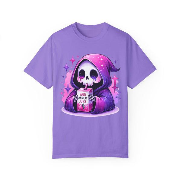 Anti Anxiety Juice Grim Reaper Skeleton Mental Health Comfort Colors Unisex Garment-Dyed T-shirt