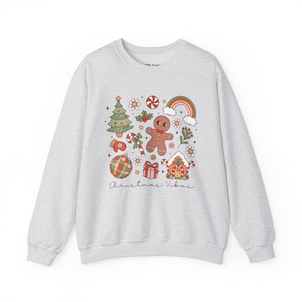 Christmas Vibes Disco Retro Unisex Heavy Blend Crewneck Sweatshirt