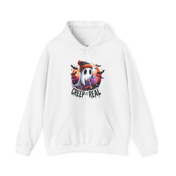 Creep It Real Skater Ghost Halloween Unisex Heavy Blend Hooded Sweatshirt