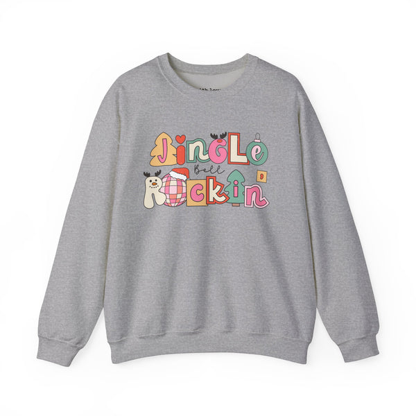 Jingle Bell Rockin Retro Christmas Unisex Heavy Blend Crewneck Sweatshirt