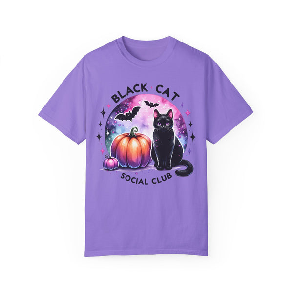 Black Cat Social Club Halloween Comfort Colors Unisex Garment-Dyed T-shirt