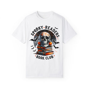 Spooky Readers Book Club Skull Books Halloween Comfort Colors Unisex Garment-Dyed T-shirt